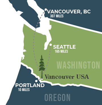 How Far is Vancouver Washington from Portland Oregon